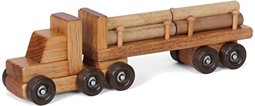 wooden log truck toy