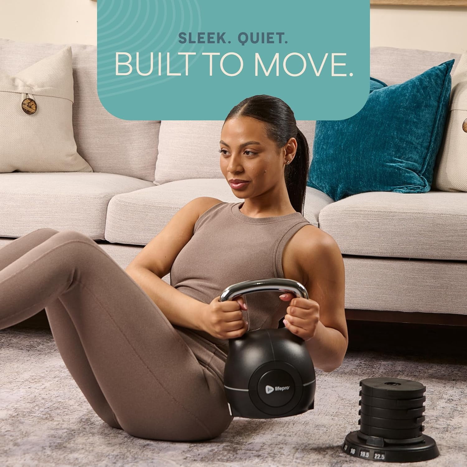 LifePro Adjustable Kettlebell – 7-in-1 Rep Adjustable Kettle Bell Adjustable Weight Set for Men & Women – Compact Home & Gym Strength Training Kettlebells