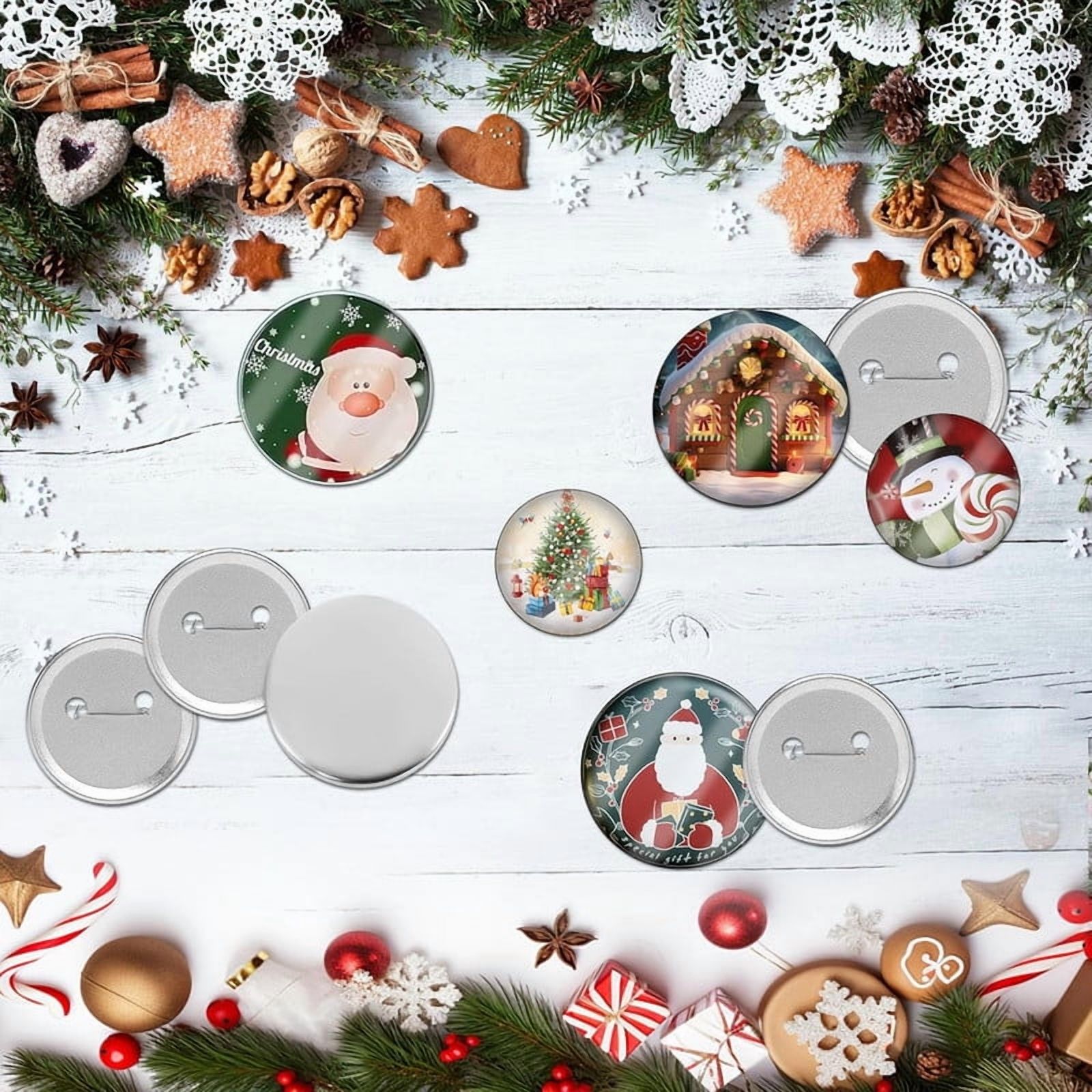 58MM Metal Blank Button Badge Parts with Blank Paper for Button Maker Machine Pin Maker Button Press, including 200PCS Metal Shell, 200PCS Metal Back Cover, 200PCS Transparent Film