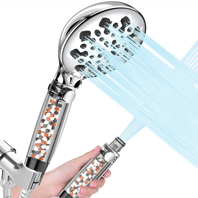 Handheld Water Softener Shower Head with Filter for Hard Water