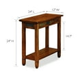 thumbnail image 6 of Leick Home 10060 Rustic End Table with Slate Tile and Shelf, Rustic Oak, 6 of 17