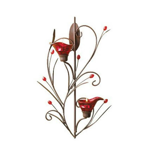 Zingz & Thingz 57070477 Ruby Blossom Tealight Sconce