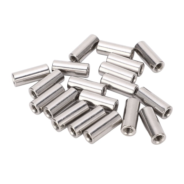 Stainless Steel Coupling Nut,20 Pcs Round Connector Rod Coupling Nut Round Coupling Nut Eco-Friendly Materials