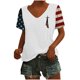 thumbnail image 3 of Tops Cortos para las Mujeres Día de la Independencia Patriótica Impreso Cuello en V, Manga Corta Top Casual para Diario, Fiesta Y Todas las Estaciones, 3 of 5
