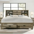 thumbnail image 6 of Loiret Light Grey Finish Wood Storage Platform Queen Bedroom Set with Dresser, Mirror, Nightstand, Chest, 6 of 13