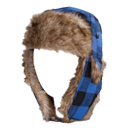 Buffalo Plaid Bomber Hat-Royal Blue 