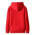 thumbnail image 3 of MRULIC hoodies for men Men's Winter Jacket Casual Soft Warm Jacket Coat Pullover Hooded Solid Long Sleeve Solid Jacket With PocketsMen's Hoodies & Sweatshirts Red + L, 3 of 7