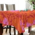 thumbnail image 4 of 60x120 Inch Tablecloth Polyester Square Tablecloth for Home Kitchen Dinner Decor Coral Pink Floral Pattern, 4 of 9