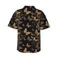 thumbnail image 3 of Haiem Modern Golden Butterfly Printed Hawaiian Shirt for Men - Men’s Casual Beach Summer Shirts - Stretch Fabric with Modern Fit-Small, 3 of 9