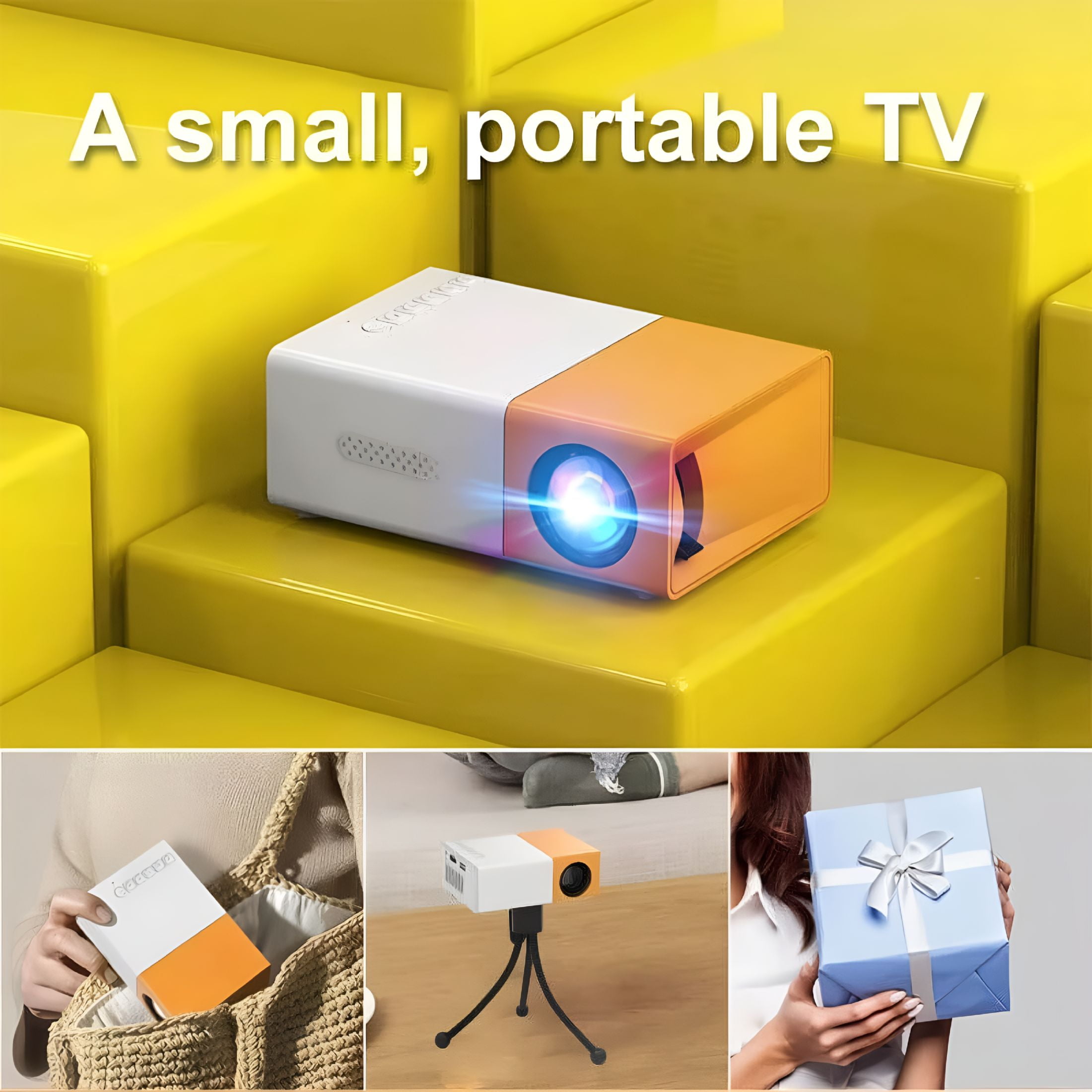 GJX Mini Projector 1080P HD 5G WiFi Bluetooth LED Home Theater
