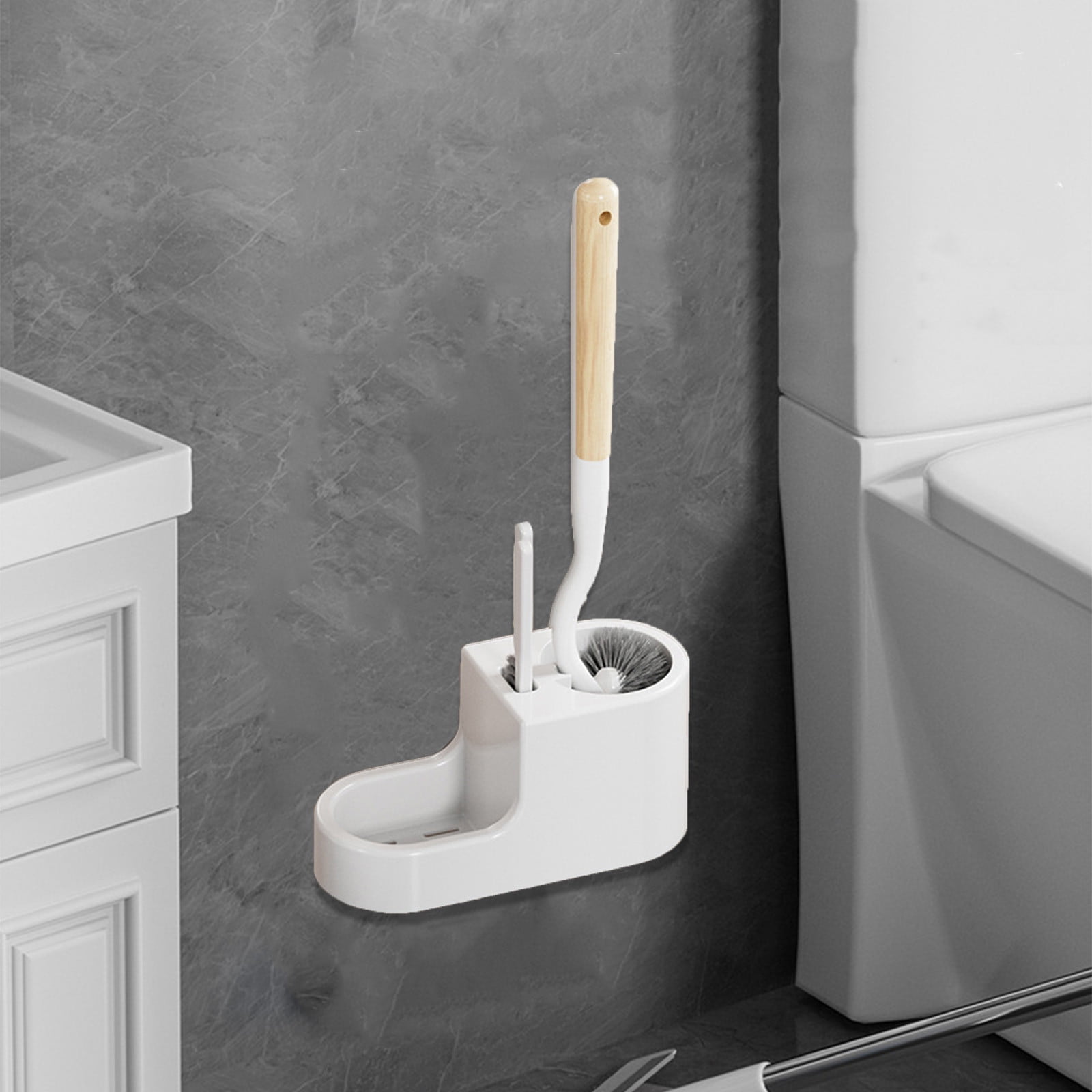 Toilet Brush and Holder Set with Drip Tray | Toilet Bowl Brush & Toilet Bowl Cleaner Brush Combo | Bathroom Cleaning Organizer | Strong Bristles | Easy Maintenance | Xuniizn
