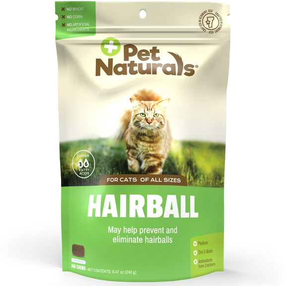 Pet Naturals Hairball for Cats, Digestive and Skin Health Support, Chicken Flavor, 160 count