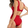 thumbnail image 2 of Vedolay Plus Size Swimsuits Womens Tankini Swimsuits Tummy Control Swimwear Two Piece Bathing Suits with Boyshorts Swimdress,Red L, 2 of 5