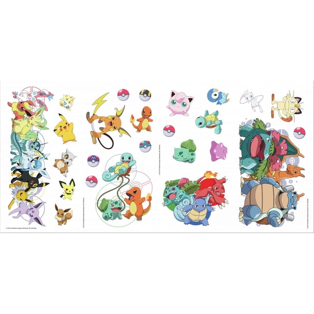 RoomMates RMK4150SCS - Calcomanías de pared de personajes favoritos de Pokemon