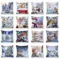 thumbnail image 3 of AFQH Decorative Throw Pillow Cover Christmas Animal Snowman Xmas Cushion Case Square Throw Pillow Case Covers Gift for Sofa Patio Bedroom Decor 18 Inch, 3 of 6
