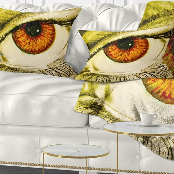 Designart Eye with Orange Pupil - Contemporary Painting Throw Pillow - 12x20