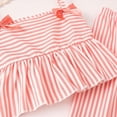 thumbnail image 5 of TOWED22 Toddler Baby Girl Clothes Sleeveless Tie-Up Ruffle Tops Linen Pants Set Infant Summer Outfits(Pink,2-3 Y), 5 of 9