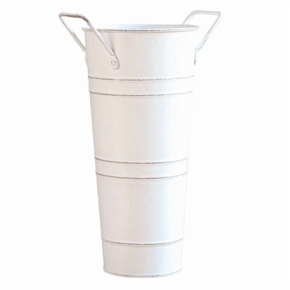Metal Round Umbrella Stand Rack,Decorate Freestanding Vase, Perfect for Entryway Use, Organizer for Home and WHITE