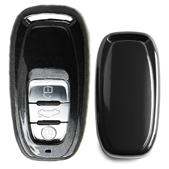 Exact Fit Gloss Metallic Black Smart Remote Key Fob Shell For Audi A3 A4 A5 S4 S5 A6 A7 A8 Q3 Q5 Q7, etc