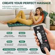 Himouta Full Body Massage Mat with Heat, Detachable Back Massage pad with Vibration Motors for full body massage,Gift