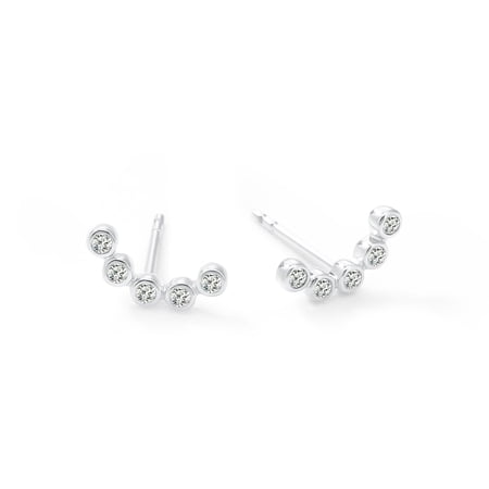 Unique Moments Lab Grown Diamond Accents Stud Earrings for Women | Sterling Silver Jewelry | Gift for Women Men