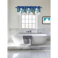 thumbnail image 4 of Merry Christmas Valances for Windows, Navy Blue Snowman Christmas Tree Deer Snowflake Light Filtering Window Treatment Valances, Rod Pocket Small Curtains for Kitchen/Bathroom, 60"x18", 4 of 9