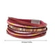 thumbnail image 3 of Pulseras de Cuero Qarigey Vintage para mujer brazalete de cuentas de cristal multicapa broche color Caqui, 3 of 6