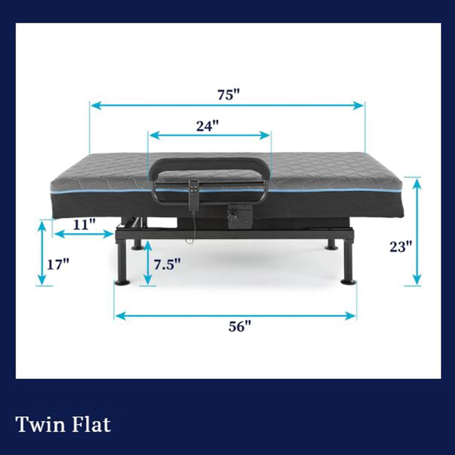 Montary Adjustable Bed Frame with Electric Sit to Stand Lift Assist for Seniors/Elderly, Wireless Remote, Twin Size