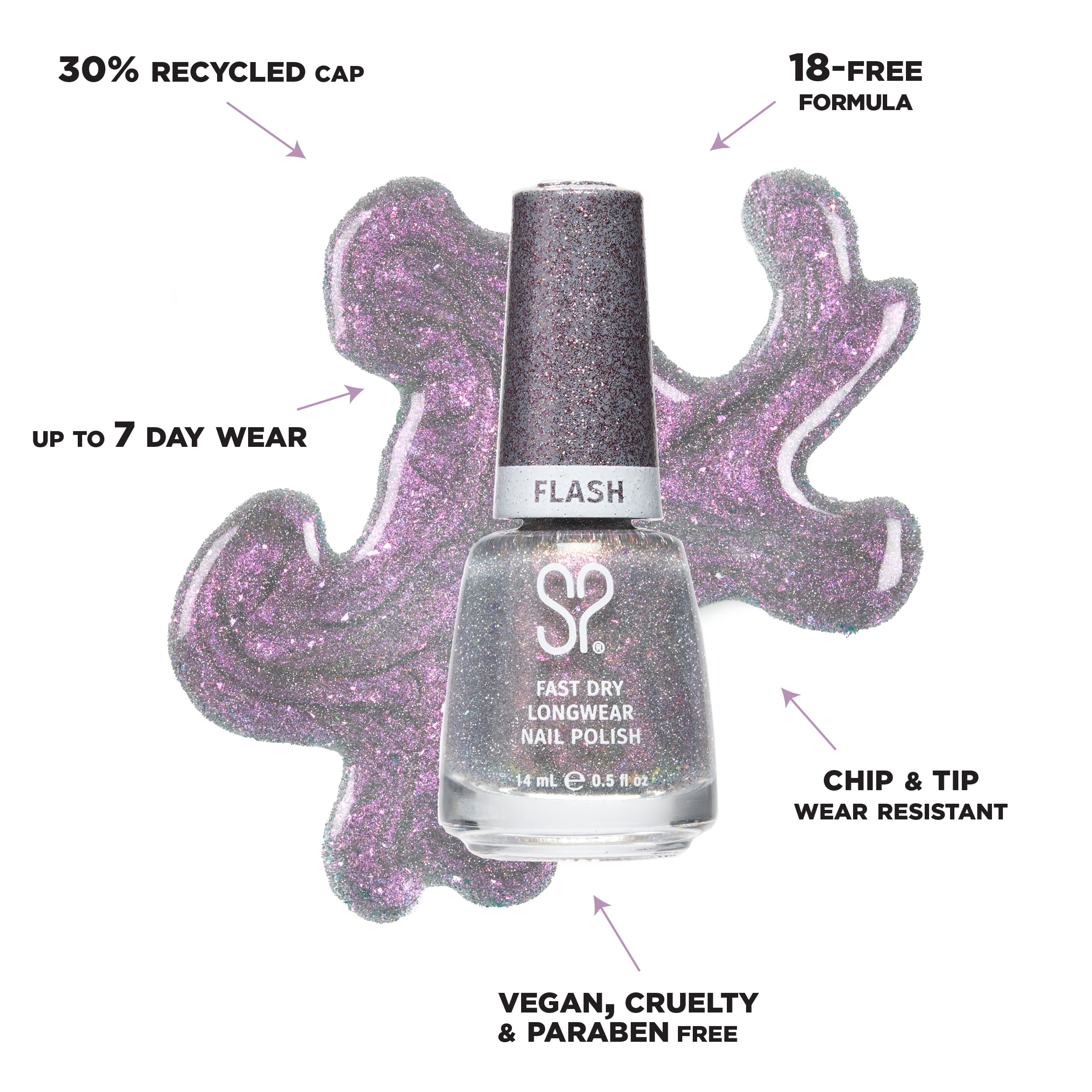 Salon Perfect Flash Nail Polish, 450 Star Petal, 0.5 fl oz