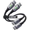 thumbnail image 1 of INIU USB Cable C [1ft/2-pack], 240W para Laptop Cable de Carga Rápida Tipo C para iPhone 17 16 15 Pro Samsung S24 Google Pixel 8 iPad Switch Steam Deck etc, 1 of 7