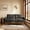 Dark Grey, variant on 65" Mid Century Modern Loveseat Sofa, Knitted Fabric Small Couch with Tufted Backrest, 2 Seater Upholstered Settee with Solid Wood Legs for Living Room, Apartment, Office, Black