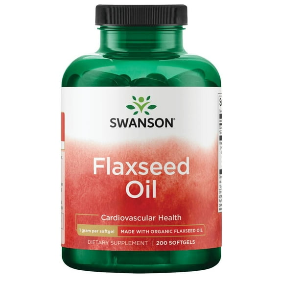 Swanson Flaxseed Oil Made with Organic Flaxseed Oil 1 G 200 Softgels