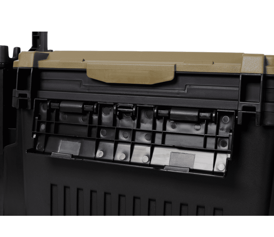 Dual Layer Tackle Box with Rod Cup Holders Army Green