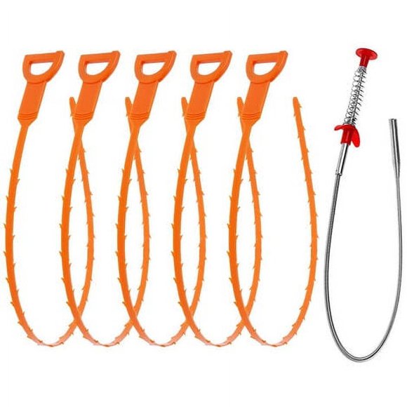 6 Pcs Drain Tools Spring Tube Unclog Drain Unclogging Tool Drain Snake Hair Clogging Drain Hair Remover Tool for Shower and Kitchen Sink