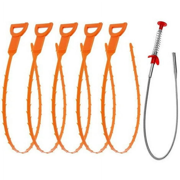 6 Pcs Drain Tools Spring Tube Unclog Drain Unclogging Tool Drain Snake Hair Clogging Drain Hair Remover Tool for Shower and Kitchen Sink