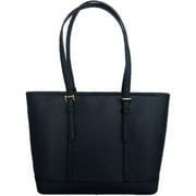 Michael Kors Jet Set Travel Saffiano Leather Small Top zip Shoulder Tote - Black