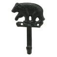 thumbnail image 3 of Set of 2 Rustic Western Black Bear Roaming The Forest Cast Iron Wall Coat Hooks, 3 of 5