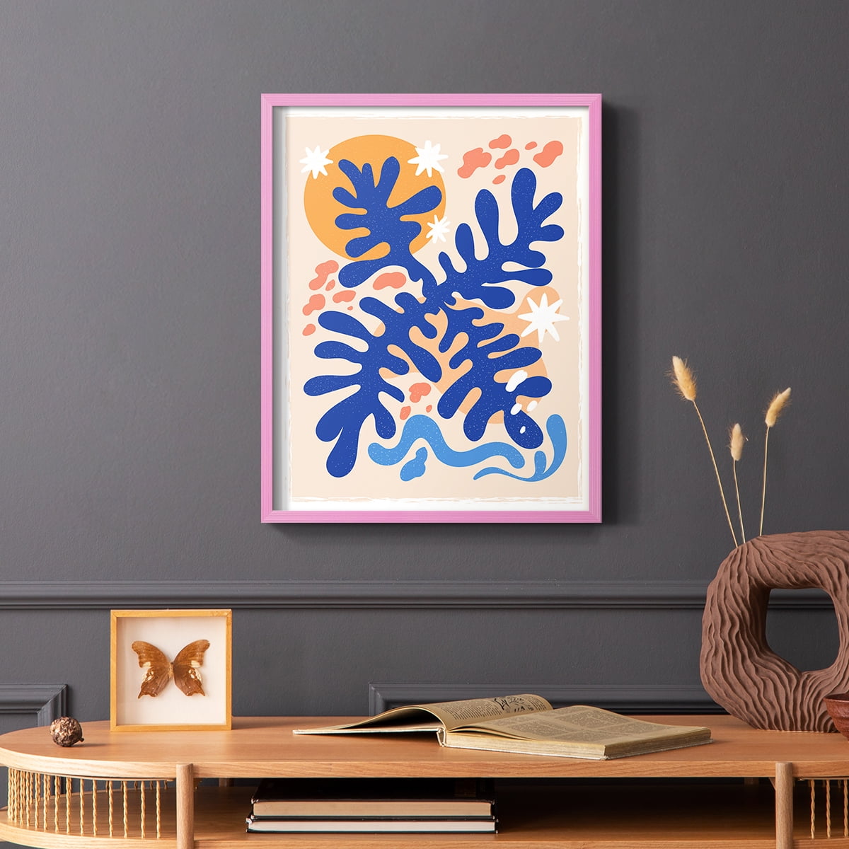 Matisse CCCLXVI in Pink Solid Wood 22 x 28 Framed Print