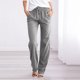 thumbnail image 3 of Pantalones casuales lisos con cintura elástica para mujer, largos, con cordón y corte recto, 3 of 3