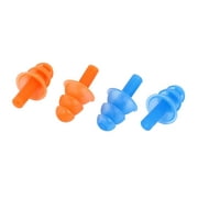 Swim Ear Plug Swiming Silicone 4 Paires d'écouteurs Orange/Bleu