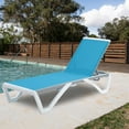 thumbnail image 4 of Kozyard Patio Chaise Lounge Chair - Full Flat Alumium & Resin Legs, Outdoor Reclining Adjustable Chair for Sunbathing, Perfect for Beach, Patio, Lounge Set or Patio Table (1 Pack Aqua W/O Table), 4 of 6