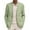 Light Green, variant on CharmCyan Men Blazer Jacket Notched Lapel Single Breasted Two Button Closure Long Sleeve Casual Suit Separate with Flap Pockets Army Green L