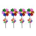 thumbnail image 1 of Weiweiguan 4Pcs Plastic Windmill Decors Beautiful Flower Design Pinwheels Outdoor Windmill Toys, 1 of 7