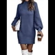 thumbnail image 2 of Suéteres Tipo Cárdigan para Mujer, Abiertos Al Frente, para Otoño e Invierno, de Larga, Holgados, Informales, para Abrigo. Azul XXXL, 2 of 10