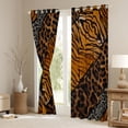 thumbnail image 4 of Feelyou Brown Zebra Print Black Out Curtains for Teen, Leopard Cheetah Wildlife Curtains Pack of 2 (42x63 Each), Simple Fashion Style Bedroom Curtains, Curtains and Drapes Decor, 4 of 7