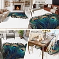 thumbnail image 6 of Retro 5x7 Area Rugs for Living Room, Peacock Feathers Abstract Art Non Slip Floor Mat Washable Low-Profile Indoor Carpet for Bedroom, Dining Room, Bathroom, 6 of 9