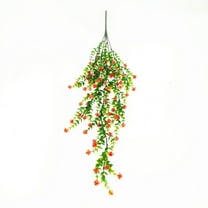 CuiLiyq Vine Plant Fake Ferns Plants, Large Faux Artificial Hanging Plants, Artificial Hanging Plant Greenery Vine for Outdoor Plants Decor (Orange)