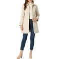 thumbnail image 2 of INSPIRE CHIC Women's Peter Pan Collar Winter Outwear Trench Pea Coats 3XL Beige, 2 of 6