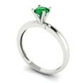 thumbnail image 2 of Solitaire Engagement Ring for Women - 0.5ct Simulated Emerald in 14K White Gold Promise Ring, 2 of 6