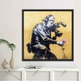 thumbnail image 4 of Banksy Cameraman And Flower, Painting on Canvas, Gift for Her, Canvas, Graffiti 3D Canvas, Painting Poster, Abstract Canvas, Canvas Wall Decor - Black Framed, 4 of 6